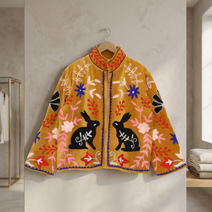 <b>Top</b> Quality Women Suzani Embroidered Velvet Jacket Floral Ethnic Fashion Wholesale <b>Coat</b> Floral Suzani Embroidered - Product Image 1