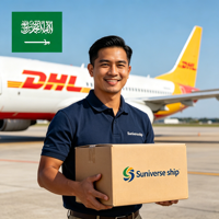 Expédition rapide DHL de Chine vers l'Arabie Saoudite, agents de fret aérien, livraison DDP porte à porte à Riyad et Djeddah