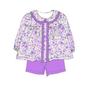 Completo Set <span class=keywords><strong>Abbigliamento</strong></span> Moda <span class=keywords><strong>Bambina</strong></span> Personalizzato con Stampa, Nuovo Design, Body a Maniche Lunghe in Seta Latte, Vendita Calda - Product Image 5