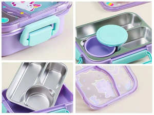 Cartoon <b>Lunch</b> <b>Box</b> Portable Rectangular Kids Students Leakproof Food Container Tableware - Product Image 2