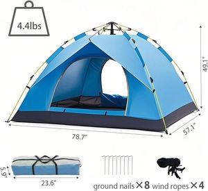 Cheap Shipping Folding Camping Hiking Tent Kids Play Tent 2 Person Wall Waterproof Quick Automatic Opening Modern Carpas - Product Image 2