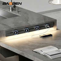 BAOBEN Schienen-Induktionsleuchte 250V Steckdose Küchenschrank Seitenschrank Gleitschienen-Steckdosenleiste Haushalt USB-C