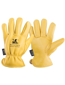 Guanto <span class=keywords><strong>da</strong></span> polso <span class=keywords><strong>da</strong></span> <span class=keywords><strong>10</strong></span> pollici senza Silicone antiscivolo Anti-chimico in pelle a grana di mucca giallo dorato antiscivolo - Product Image 4
