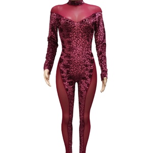 Viviblook Z0205JP01 Combinaison décontractée une pièce à manches longues à imprimé léopard dégradé pour femme - Product Image 6