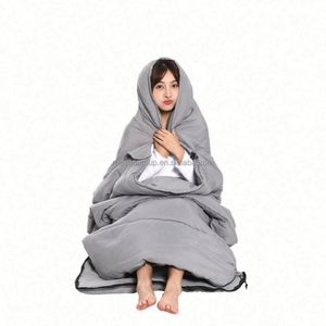 <b>Single</b> Nylon Fabric Duck Filled Waterproof 3 Season Outdoor Envelope Sleeping Bag Includes <b>Quilt</b> Cushion Customized Color Adults - Product Image 1