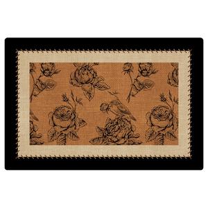 Heman – tapis de porte rectangulaire de luxe à fleurs rétro, antidérapant, pour entrée, usage domestique, en fibre de polyester, résistant aux taches - Product Image 3