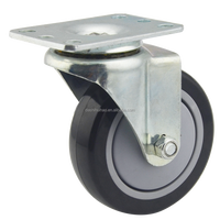 Charge élevée 80kg Roulettes durables PU Type de plaque plate Roulettes rotatives Frein en acier Pivotant OEM Personnalisable pour une utilisation intensive