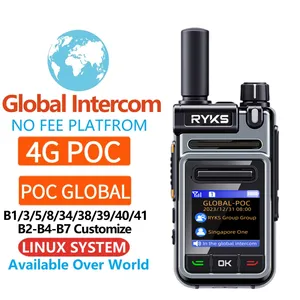 Global-Intercom 4G PoC Internet Two-Way Radio MINI Sim Card Walkie Talkie Long Range 5000km Pair No Fee Intercom Platform