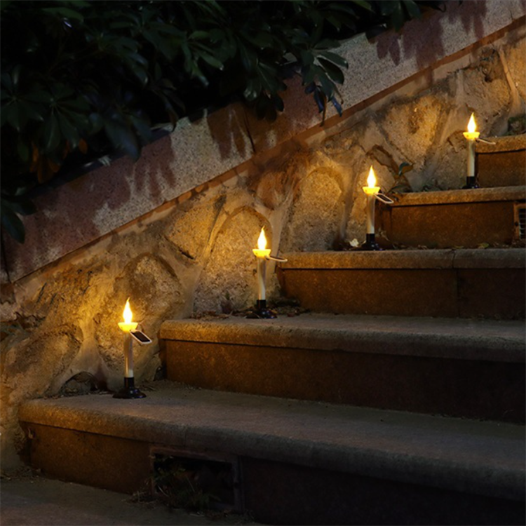 Bougies Solaires Rechargeables 3 Pièces - Bougies LED Étanchées Sans Flamme Blanc Chaud Pour Extérieur