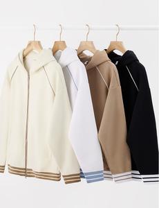 380g nouveau poids lourd Style américain fermeture éclair à capuche Baseball sweat couleur unie automne basique Couple Baseball veste - Product Image 2