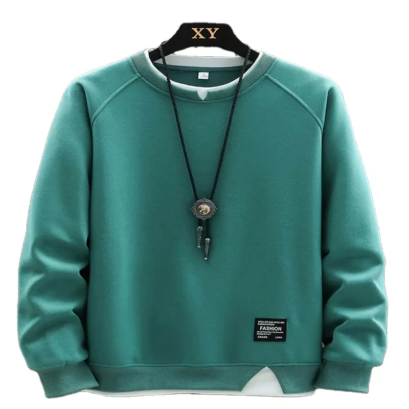 Toptan 2023 kış yeni tasarım erkek giyim erkek düz renk hoodie kazak kazak