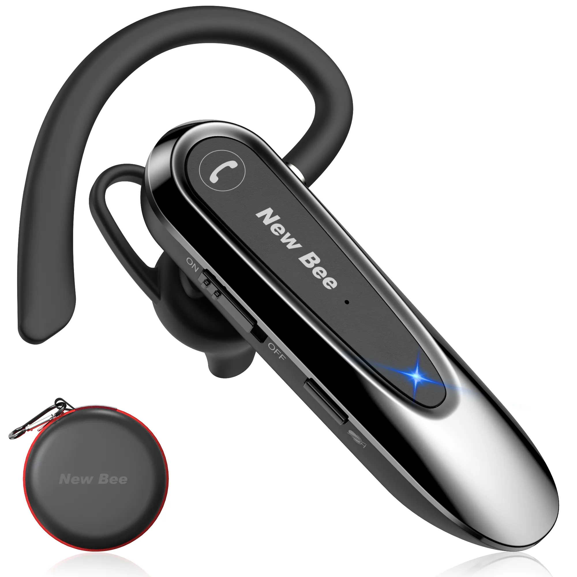 Wholesale New Design 5.0 Single Ear Wireless Earphone Hands Free Bluetooth Headset for iphone PC