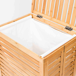 Meubles pour salle de bain Panier <span class=keywords><strong>à</strong></span> <span class=keywords><strong>linge</strong></span> pliant en bambou Panier de rangement pour vêtements sales avec doublure et poignées - Product Image 4