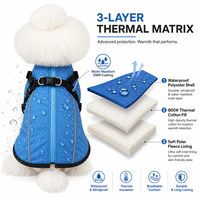 Veste imperméable pour chien avec harnais, manteau chaud doublé de polaire, gilet réfléchissant coupe-vent pour l'hiver, pour chiens de petite, moyenne et grande taille