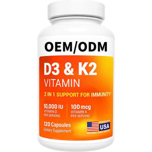 Vitamina D3 de Alta Potencia 10000 UI 100mcg MK7 K2, 120 Tabletas, Absorción Mejorada, Salud Ósea/Cardíaca, Apoyo Inmunológico/Memoria - Product Image 1