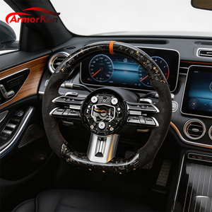 Volant personnalisé AMG en fibre de carbone forgée avec poignées en Alcantara, compatible avec tous les modèles <span class=keywords><strong>Mercedes</strong></span>-<span class=keywords><strong>Benz</strong></span> - Product Image 1