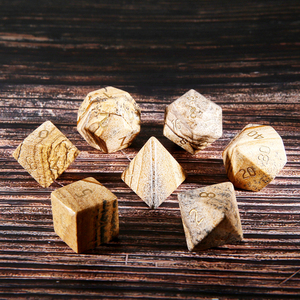 Customizable Natural Picture Stone Polyhedral DND Jewelry 16mm Wood Plastic Metal Ornaments with Custom Logo Font Symbol Pattern - Product Image 5