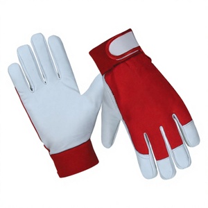 Premium Goat Grain Leather Anti-static Smooth Safety Gloves with Adjustable Wristband 11 oz Thick for Gardening Work Protection - Product Image 1