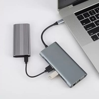 Hub USB C 11 en 1, adaptateur USB Type C 3.0 avec sortie 4K HDTV VGA, Ethernet 100 Mbps, lecteur de carte SD TF pour ordinateur portable, ordinateur de bureau