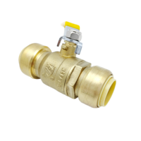 Vanne à boisseau sphérique Push-Fit en laiton sans plomb Push to connect plomberie fitting PEX Copper Cpvc Piping System quick connect valve