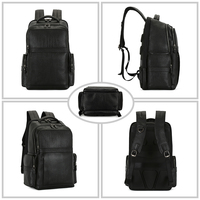 Cuir véritable gaufré extérieur étanche voyage peau de vache ordinateur portable d'affaires sac en cuir véritable sac à dos pour hommes
