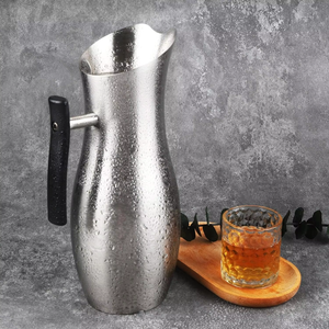 Carafe à eau de 2 L, pichet, théière, pot à lait, en acier inoxydable 304, récipient à boissons pour servir du thé glacé et autres boissons froides - Product Image 2