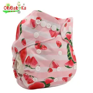 Ohbabyka-pañales de tela para bebé, reutilizables para adultos, con estampado