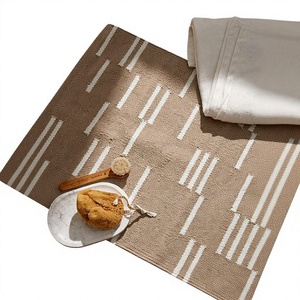 Stylish Luxury Modern Striped Cotton Flat Weave Eco-Friendly Waterproof Reversible <b>Rugs</b> Hand Woven Indoor <b>Outdoor</b> Area <b>Rugs</b> Sets - Product Image 1
