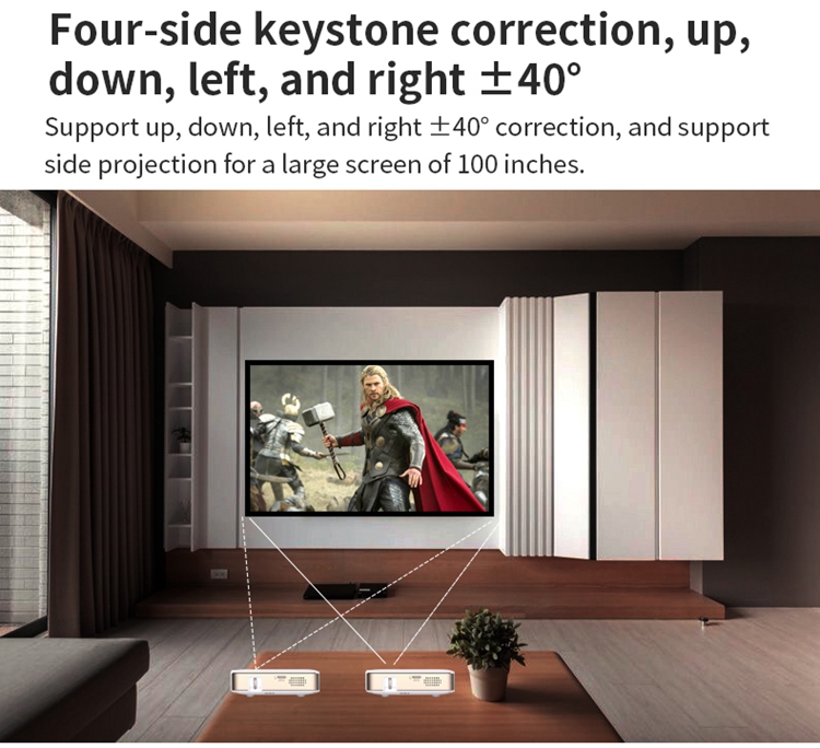 Best Portable HD Mini Projector 1280*720P Wireless DLP Short Throw Home Projector 4K with Integrated Speakers