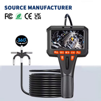 Caméra endoscopique articulée 1080P 4,5 pouces IPS, étanche IP67, 6 LED, câble rigide Type-C pour moteur de voiture, égouts et canalisations