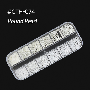 नए नाखून कला मोती 12 ग्रिड्स 6 आकार 2 रंग मोती नाखून कला गहने लंबे स्ट्रिप बॉक्स मोती सेट नाखून आकर्षण - Product Image 4