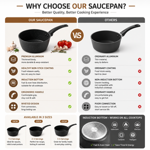 <span class=keywords><strong>Casserole</strong></span> en granit 18-22 cm, fond à induction, antiadhésive, mini-<span class=keywords><strong>casserole</strong></span>, revêtement en pierre, gris charbon, ustensile de cuisine - Product Image 3