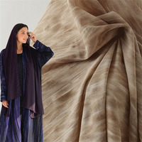 Échantillon Gratuit DSL – Tissu Crêpe Polyester Doux et Respirant à Rayures Tie-Dye Légèrement Élastique pour Robe Abaya Femme