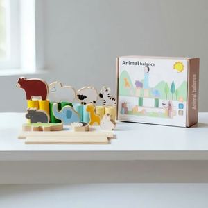 Children Developmental Play Solid Wood Cute Animal <b>Building</b> <b>Blocks</b> for Boys and Girls Fun Wooden Stacking Puzzles - Product Image 6