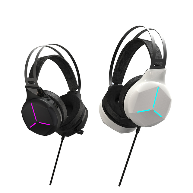 Honcam Noise Cancelling HD Surround Sound RGB 2M Wired Cord Lightweight Gaming Headset With Mic for Laptop PC PS5 Xbox One