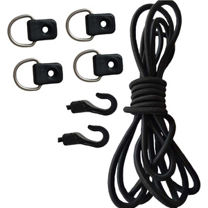Accessoire de kayak, corde élastique de 5 mm x 2 m avec crochets, anneau en D en acier inoxydable pour la pêche et les loisirs - Product Image 4