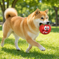 Jouet pour chien en latex qui couine, jouet à mâcher en forme de tomate de dessin animé pour petits et moyens chiens