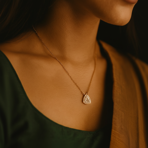 Elegante y lujoso collar con colgante de Torques de diamantes reales de oro rosa con cadena de eslabones para compromiso, regalo de boda o fiesta - Product Image 1
