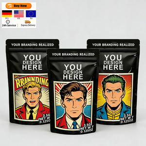 ถุงซิปล็อคแบบตั้งได้พิมพ์ลายตามสั่ง ปริมาณขั้นต่ำน้อย ป้องกันกลิ่น ผลิตจากอลูมิเนียมฟอยล์และพลาสติก PE (3.5 กรัม/7 กรัม/14 กรัม) - Product Image 1