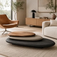 Table basse rotative Evelyn en bois de noyer pour salon, mobilier simple et créatif, table à thé pour recevoir des invités