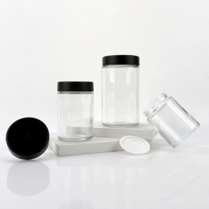 Custom <b>Clear</b> Glass Jars 4oz, 5oz, 6oz Cylinder packaging <b>Containers</b> brand logo printing - Product Image 2