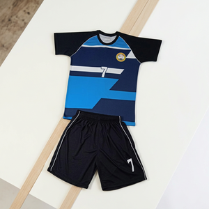 Maillot de football personnalisé, ensemble sportif, maillot à manches courtes et short, tenue d'équipe pour entraînement, polyester, toutes saisons - Product Image 4