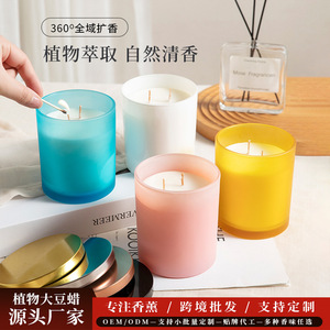 Scented Soy Wax Candles Cylinder 2 Wick Home Decoration Birthday Gifts - Product Image 3