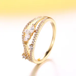 Mücevher üreticisi bayanlar altın parmak yüzük 14k altın yüzük toptan özel yüzükler bijoux femme