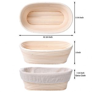 Cesta Ovalada <span class=keywords><strong>de</strong></span> Ratán <span class=keywords><strong>de</strong></span> 25x15x8 cm (7 Pulgadas) Premium para Molde <span class=keywords><strong>de</strong></span> Pan, Accesorios para Repostería - Product Image 3