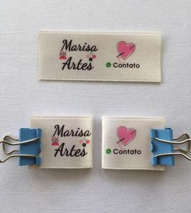 Tela de algodón orgánico personalizada, logotipos de marcas, impresión digital, etiquetas de ropa tejidas y plegadas, ropa y equipaje, etiquetas para camisas - Product Image 1