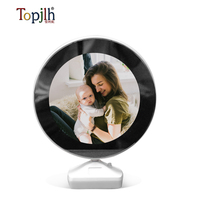 Topjlh Offres Spéciales blanc Sublimation LED miroir magique Design personnalisé miroir de maquillage rond avec lumières pour décoration de salle de bain