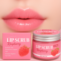 Custom Fruit Gesprongen Lipverzorging Veganistisch Exfoliërend Verwijderen Dode Huid Verhelderende Roze Aardbei Lip Scrub