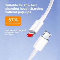 Câble de données PD Fast Charging 20W Type-C pour iPhone TPE Jacket 5A Compatible avec les appareils Apple pour les écouteurs
