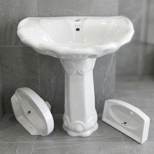 Vistaar Capri Lavabo sur pied ovale en céramique, équipement sanitaire pour salle de bain destiné aux projets de construction - Product Image 5
